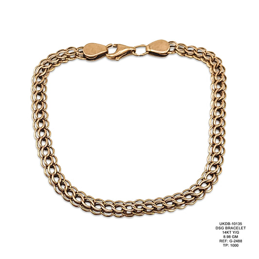 14KT Yellow Gold Designer Bracelet 8.98GM – Elegant Premium Gold Bracelet