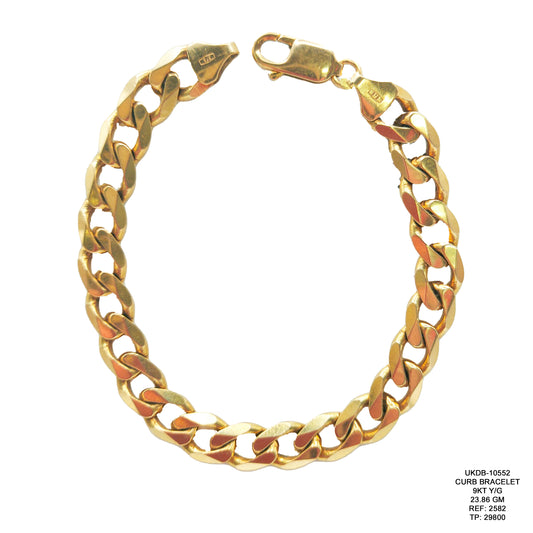 Curb Bracelet in 9KT Yellow Gold | Elegant Gold Bracelet 23.86 GM