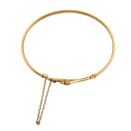 9KT Yellow Gold Belt Style Bangle 4.85GM – Modern Designer Gold Bracelet