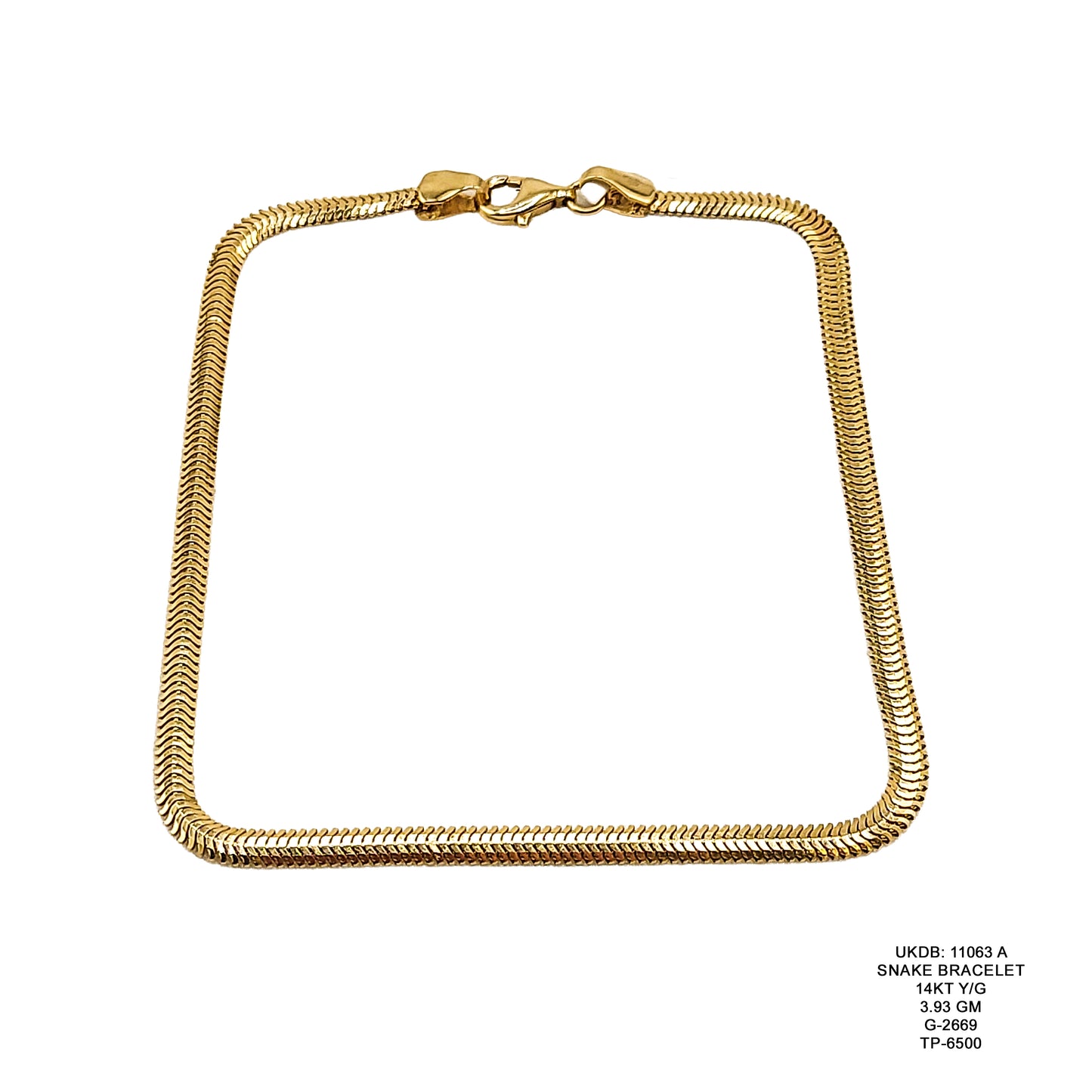 14KT Yellow Gold Snake Bracelet 3.93GM – Elegant Flexible Designer Gold Bracelet