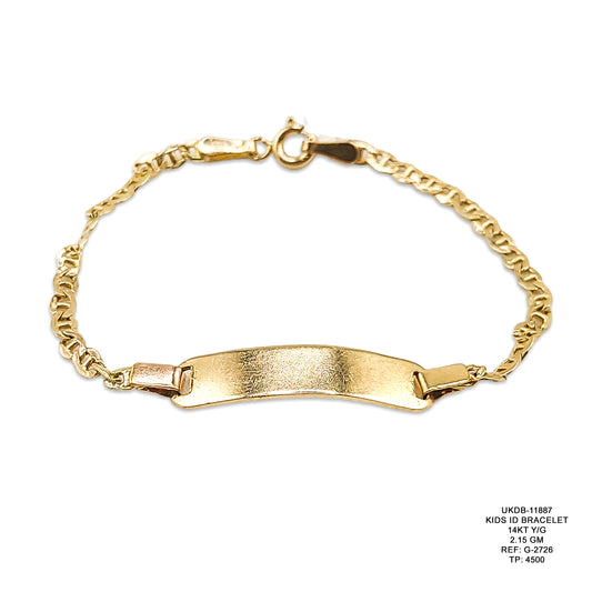 14KT Yellow Gold Kids ID Bracelet 2.15GM – Elegant Children’s Gold Name Bracelet