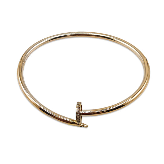 18KT Yellow Gold Cartier Style Bangle 7.23GM – Luxury Designer Gold Bracelet