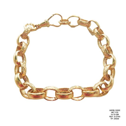 9KT Yellow Gold Bracelet | Elegant Designer Gold Bracelet 14.70 GM