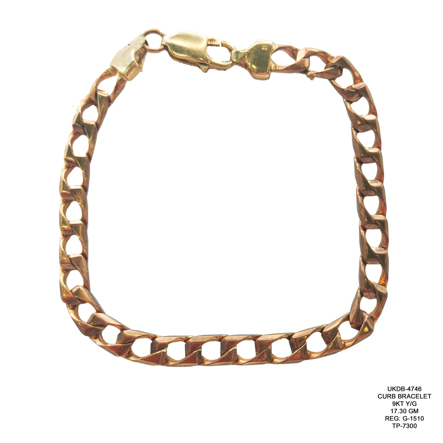 Curb Bracelet in 9KT Yellow Gold | Elegant Gold Bracelet 17.30 GM