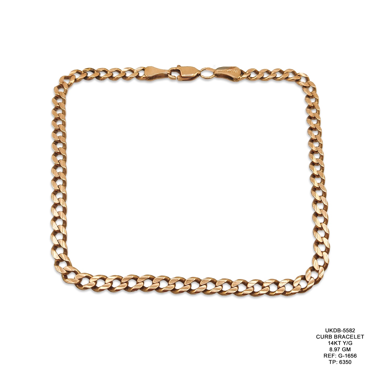 14KT Yellow Gold Curb Bracelet 8.97GM – Classic Luxury Gold Link Bracelet