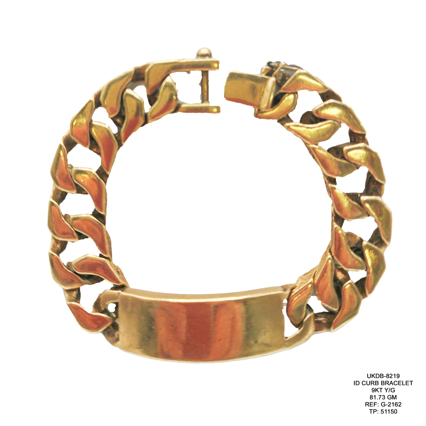 Curb Bracelet in 9KT Yellow Gold | Heavy Luxury Gold Bracelet 81.73 GM