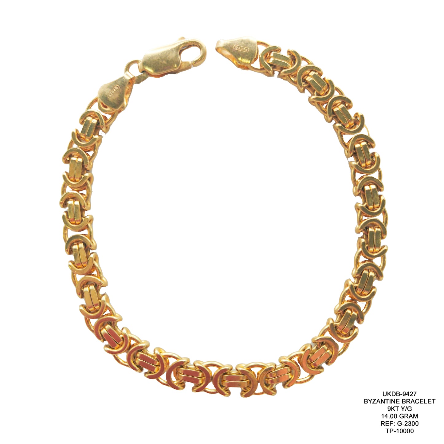 Byzantine Bracelet in 9KT Yellow Gold | Elegant Gold Bracelet 14.00 Gram