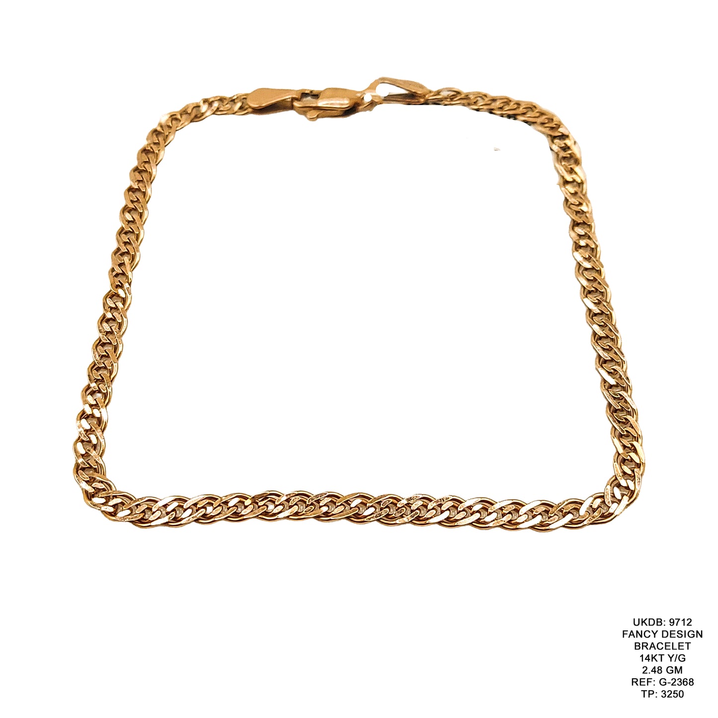 14KT Yellow Gold Fancy Design Bracelet 2.48GM – Elegant Lightweight Gold Bracelet