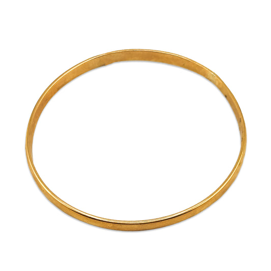 9KT Yellow Gold Plain Bangle 21.31GM – Classic Heavy Gold Bracelet