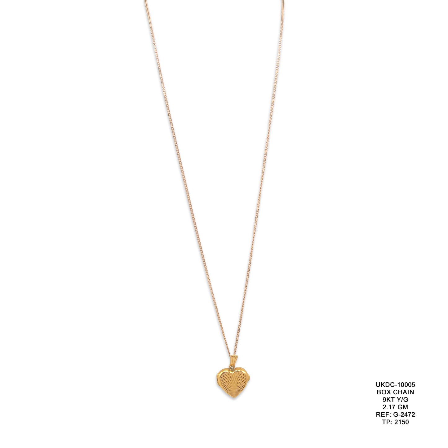 9KT Yellow Gold Box Chain 2.17GM – Elegant Lightweight Gold Box Link Necklace