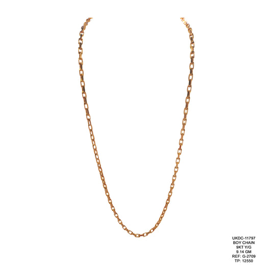 9KT Yellow Gold Boy Chain 9.14GM – Stylish Lightweight Gold Chain