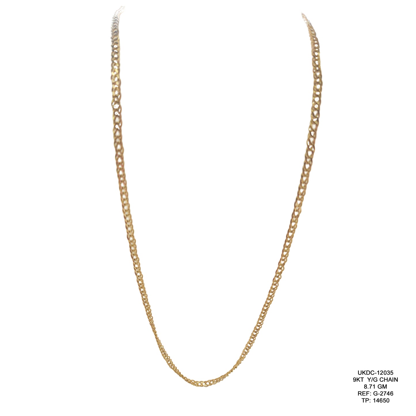9KT Yellow Gold Chain 8.71GM – Elegant Lightweight Gold Jewellery