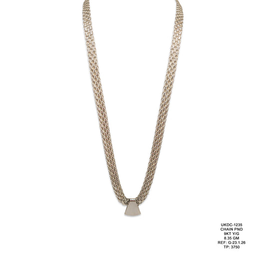 9KT Yellow Gold Chain & Pendant Set 8.35GM – Elegant Gold Necklace with Pendant