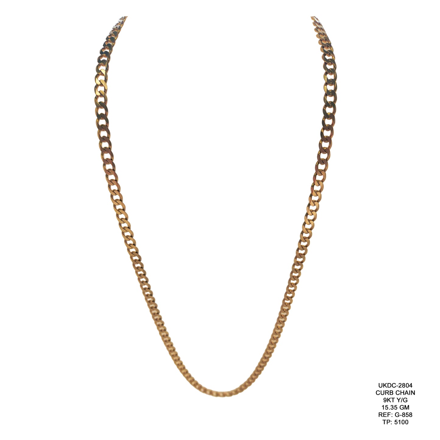 9KT Yellow Gold Curb Chain 15.35GM – Classic Luxury Gold Chain