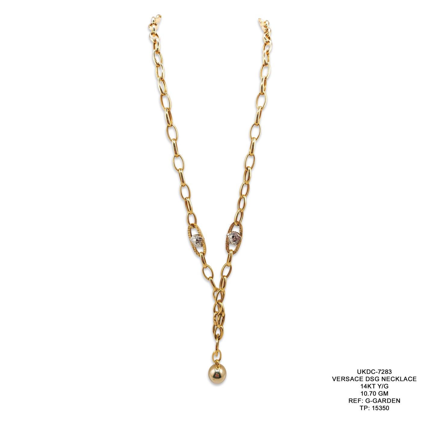 14KT Yellow Gold Versace Style Designer Necklace 10.70GM – Luxury Fashion Gold Necklace
