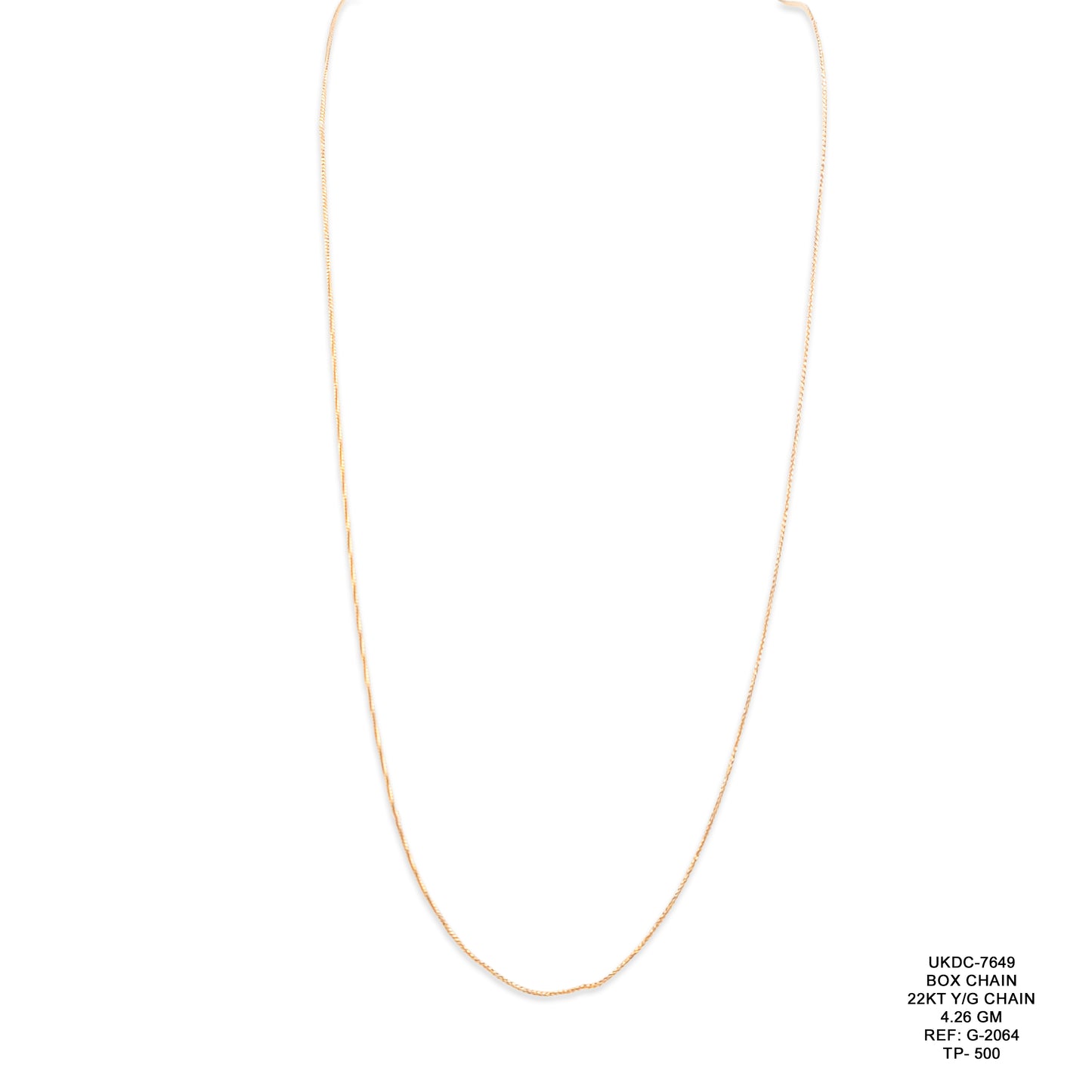 22KT Yellow Gold Box Chain 4.26GM – Premium Geometric Gold Chain Necklace