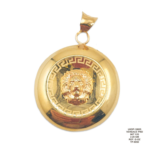 9KT Yellow Gold Versace Style Pendant 2.20GM – Luxury Designer Inspired Gold Pendant
