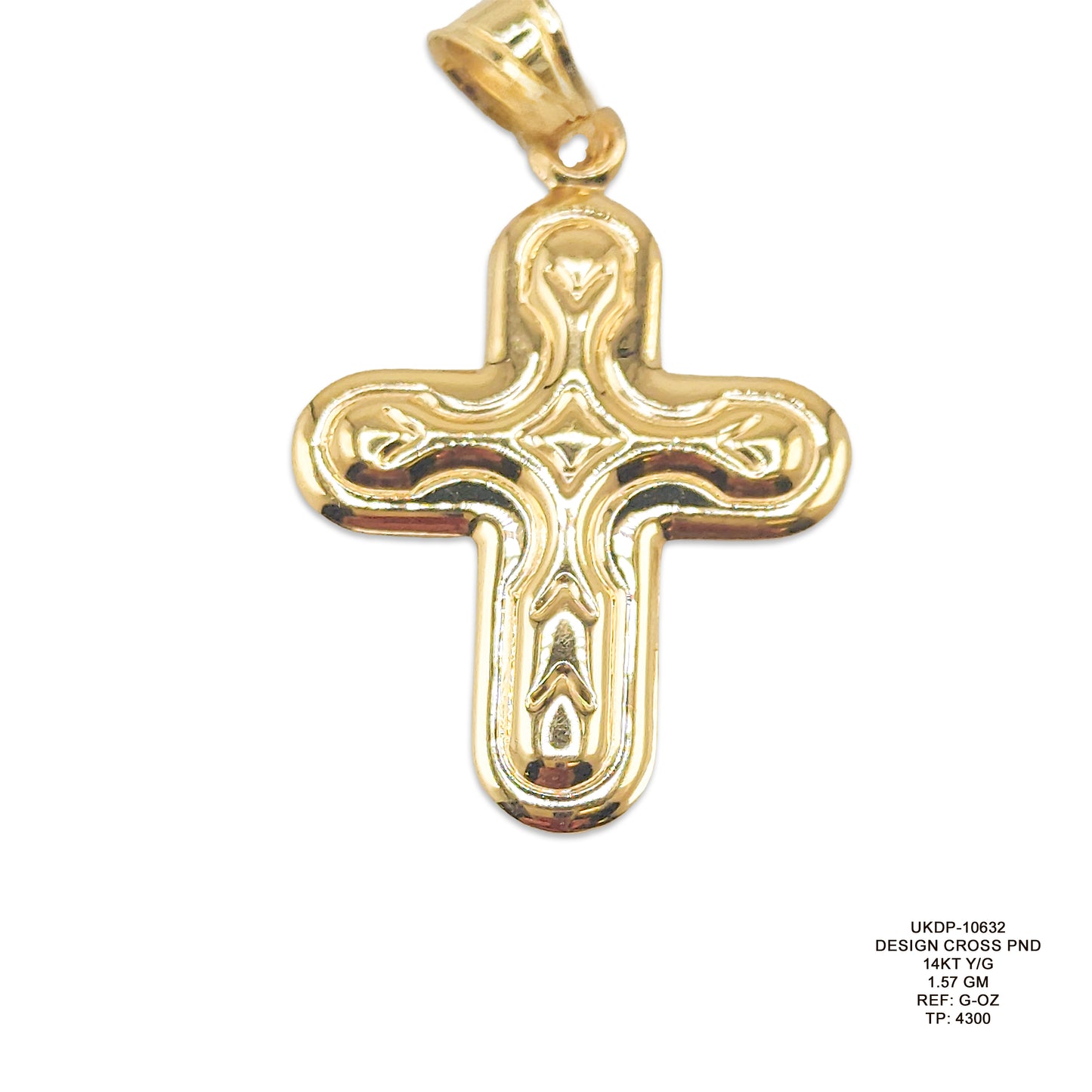 14KT Yellow Gold Designer Cross Pendant 1.57GM – Elegant Religious Gold Pendant