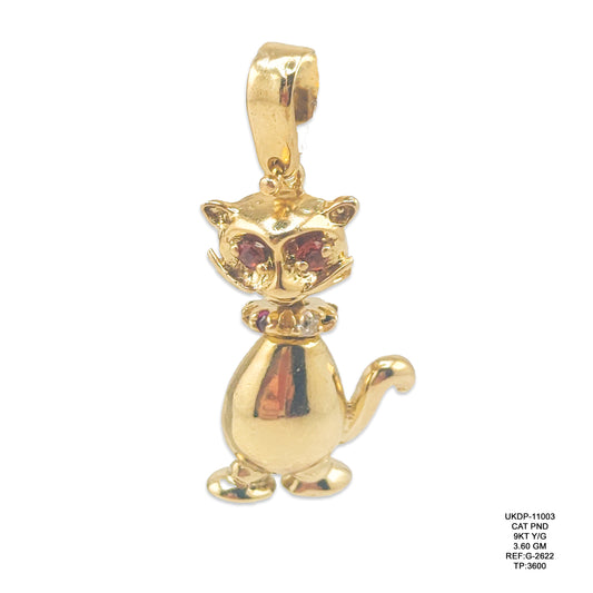 9KT Yellow Gold Cat Pendant 3.60GM – Premium Cat Lover Gold Pendant