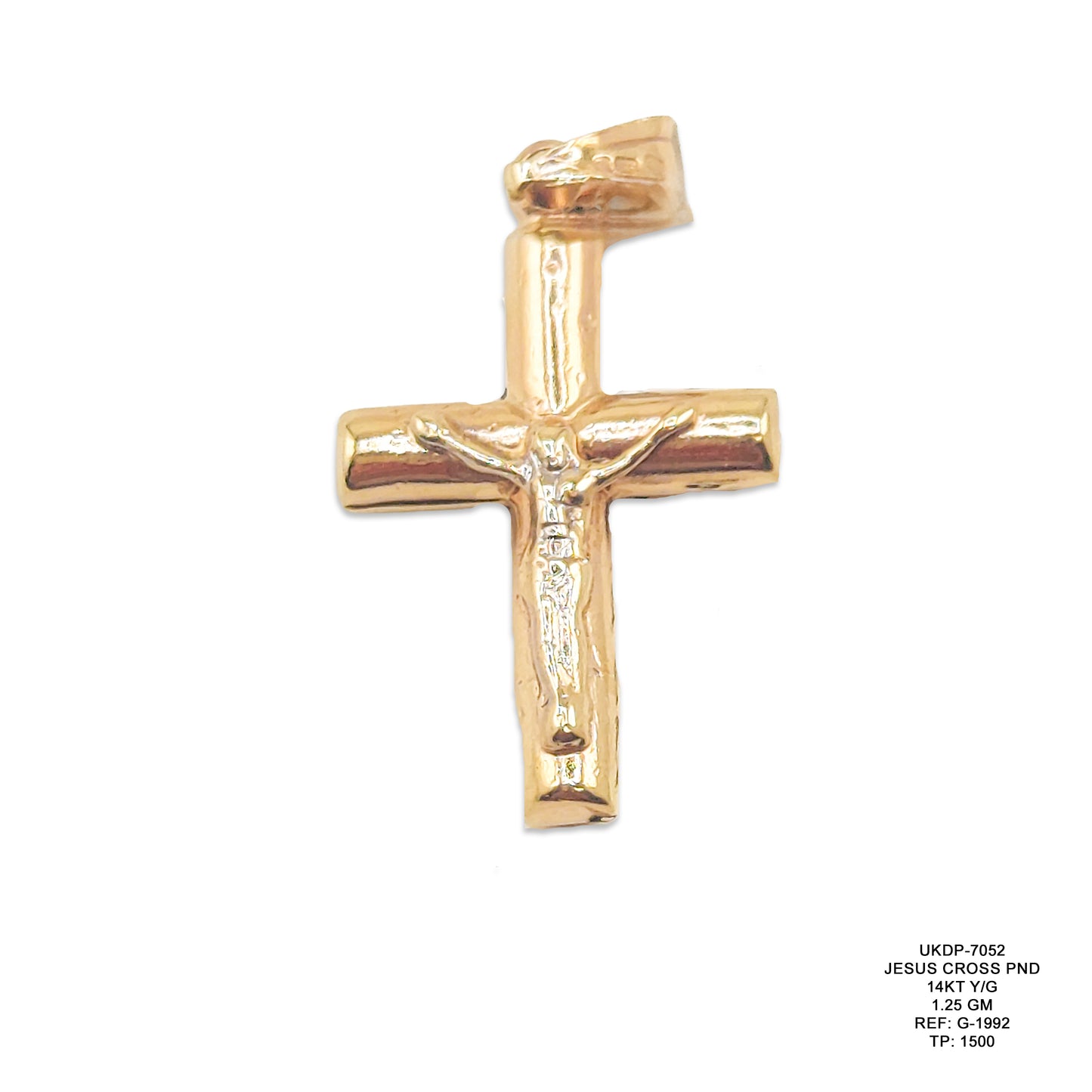 14KT Yellow Gold Jesus Cross Pendant 1.25GM – Elegant Religious Gold Pendant