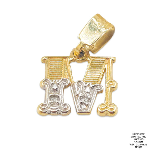 14KT Yellow Gold Letter M Initial Pendant 1.14GM – Elegant Personalised Gold Pendant