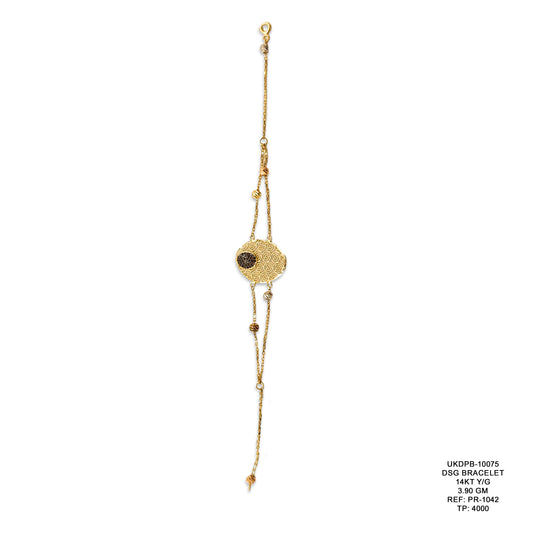 14KT Yellow Gold Designer Bracelet 3.90GM – Elegant Lightweight Gold Bracelet