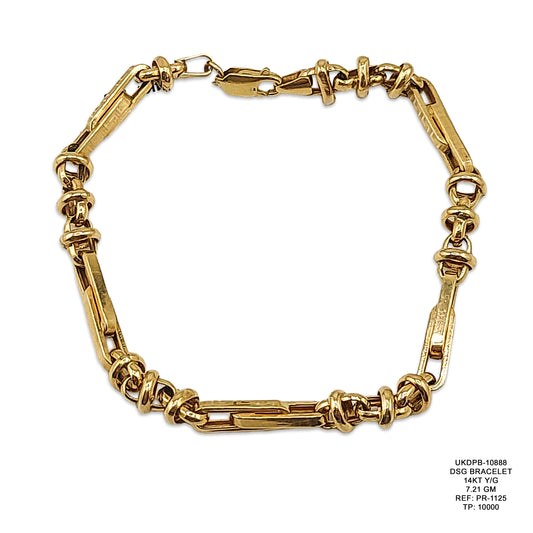 14KT Yellow Gold Designer Bracelet 7.21GM – Elegant Luxury Gold Bracelet