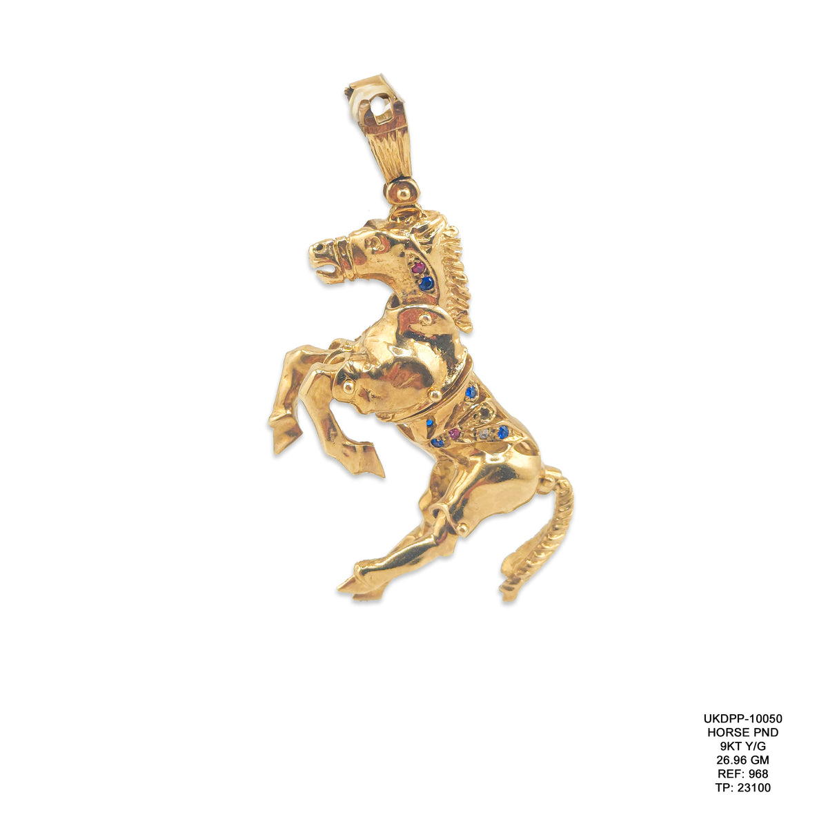 9KT Yellow Gold Horse Pendant 26.96GM – Premium Designer Horse Gold Pendant