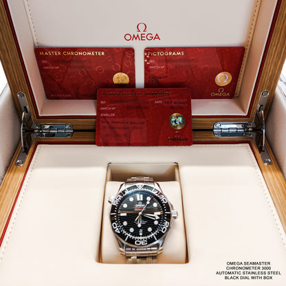 Omega Chronometer 3000 Automatic Stainless Steel Watch – Black Dial with Box | Luxury Timepiece