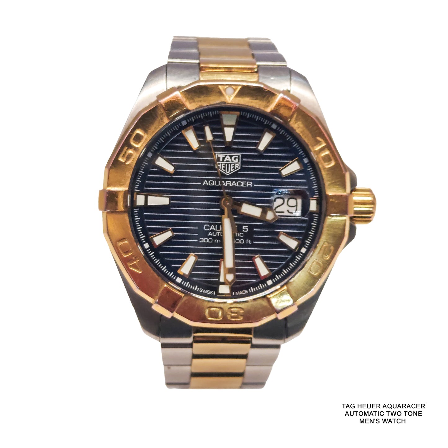 TAG Heuer Aquaracer Automatic Two-Tone Men’s Watch – Luxury Stainless Steel Diver Timepiece