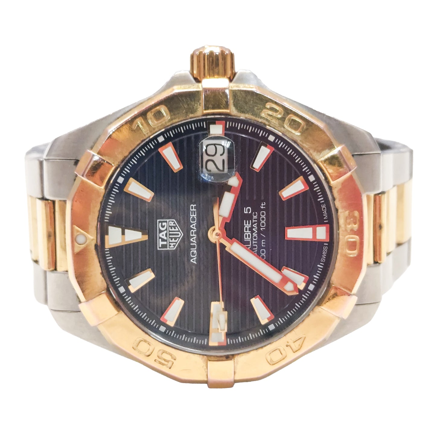 TAG Heuer Aquaracer Automatic Two-Tone Men’s Watch – Luxury Stainless Steel Diver Timepiece