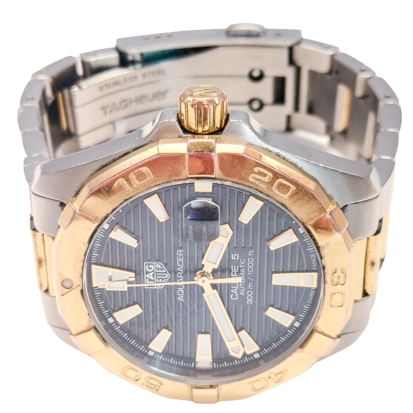 TAG Heuer Aquaracer Automatic Two-Tone Men’s Watch – Luxury Stainless Steel Diver Timepiece