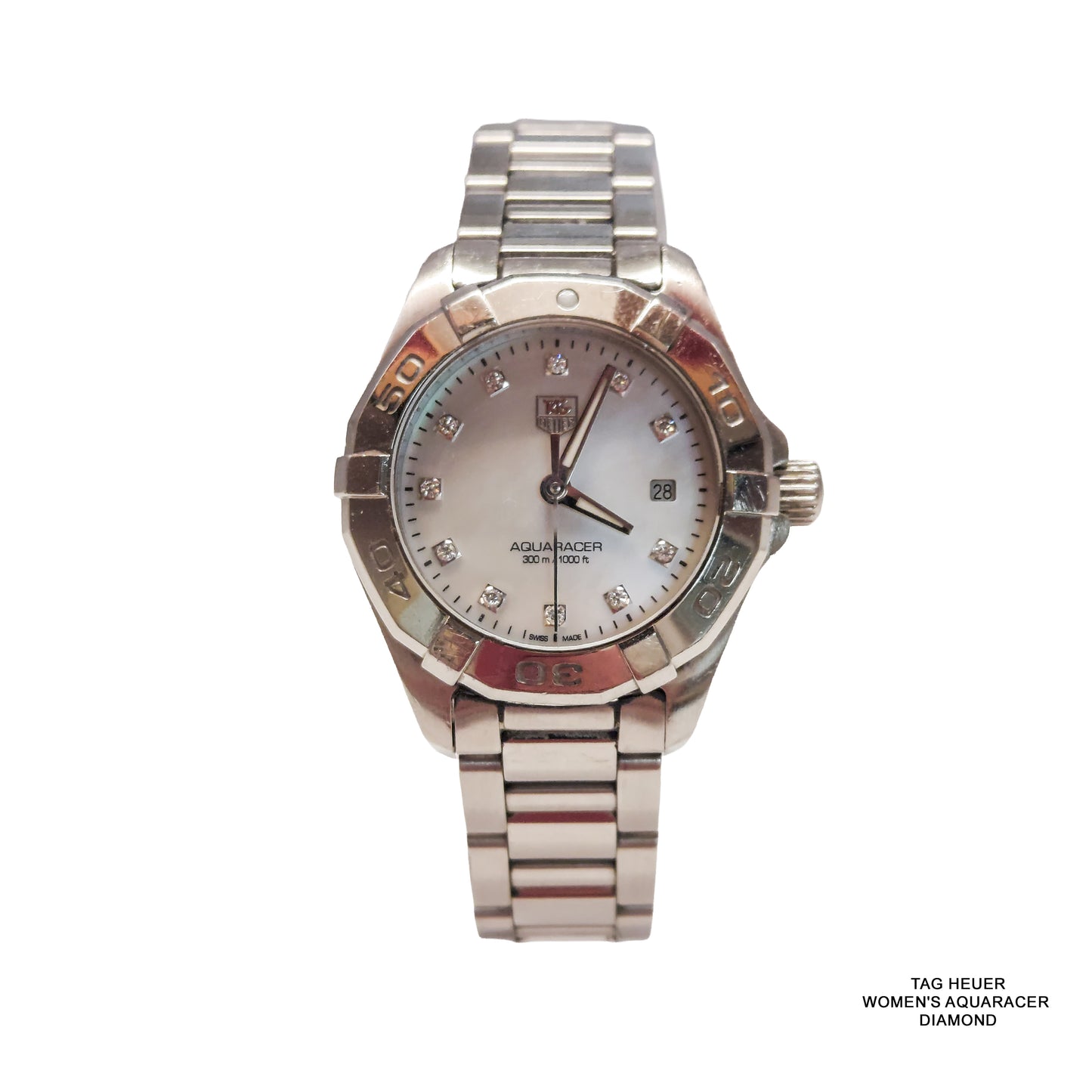 TAG Heuer Women’s Aquaracer Diamond Watch – Luxury Stainless Steel Diamond Dial Timepiece