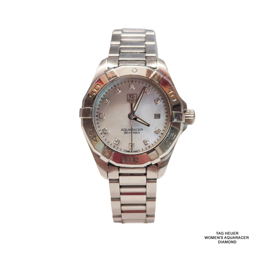 TAG Heuer Women’s Aquaracer Diamond Watch – Luxury Stainless Steel Diamond Dial Timepiece