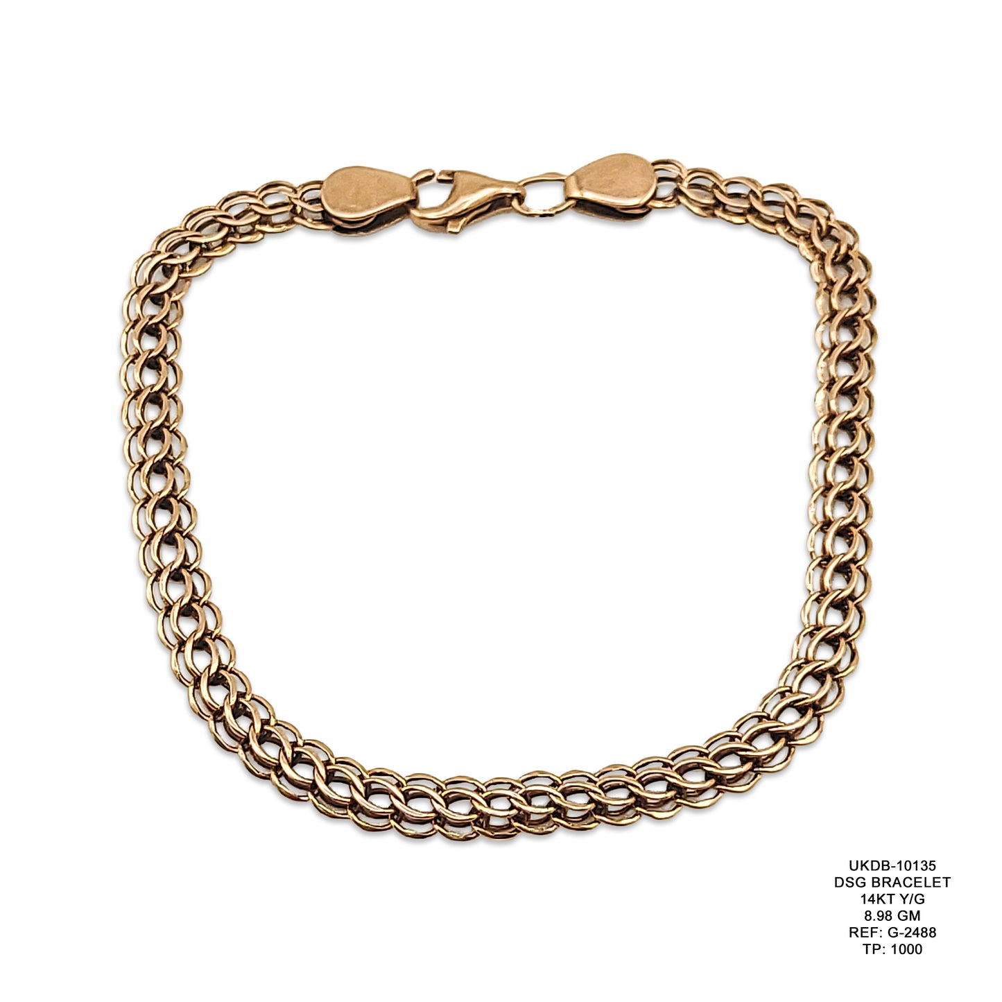 14KT Yellow Gold Designer Bracelet 8.98GM – Elegant Premium Gold Bracelet