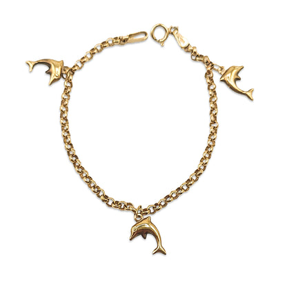 9KT Yellow Gold Charm Bracelet 1.34GM – Elegant Lightweight Gold Chain Bracelet