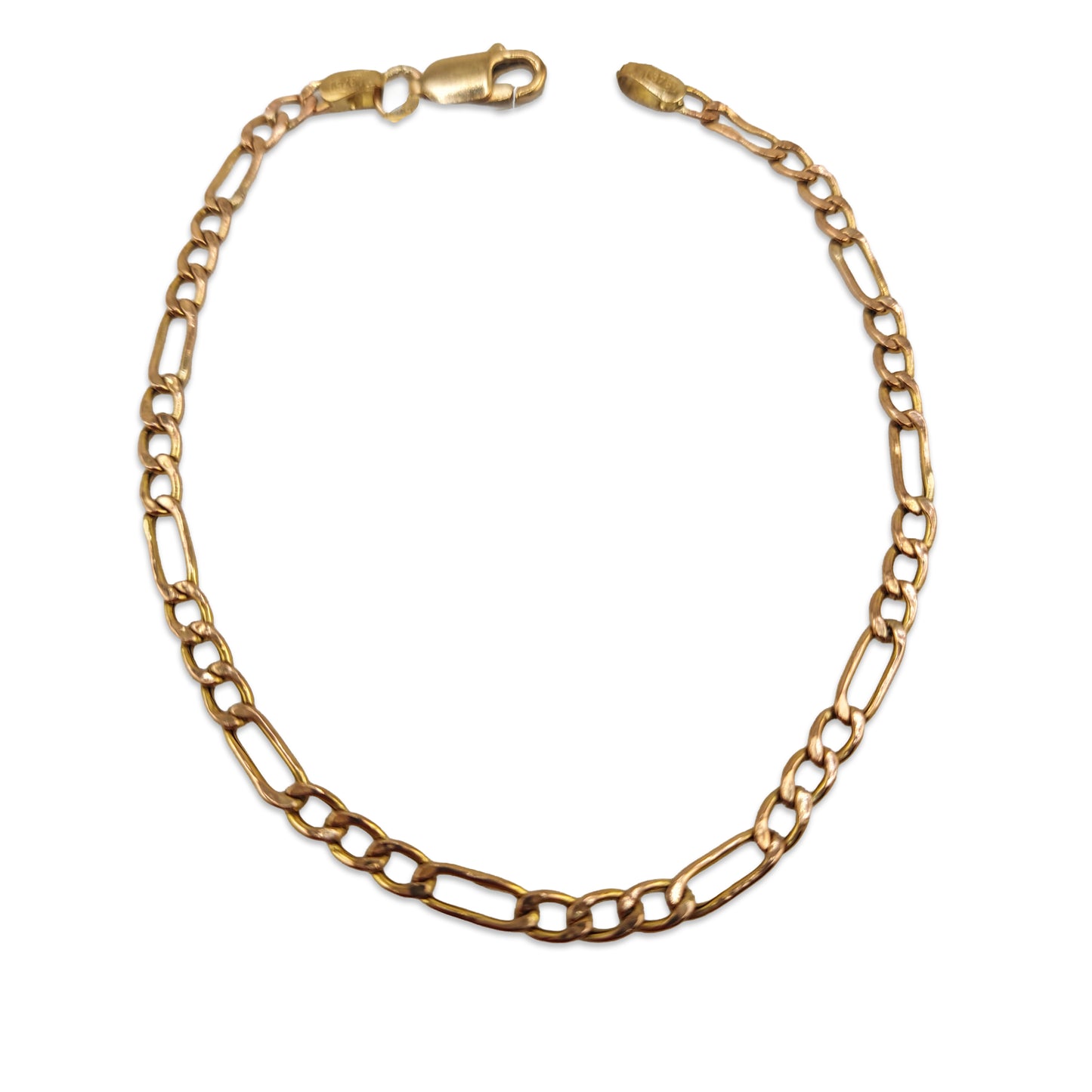 9KT Yellow Gold Figaro Bracelet 2.03GM – Elegant Lightweight Gold Chain Bracelet