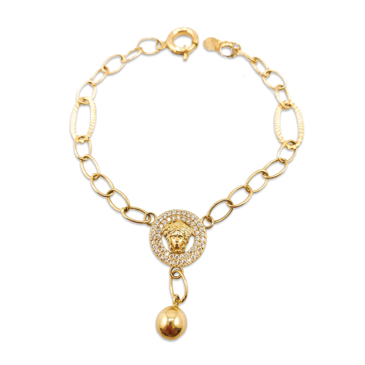 14KT Yellow Gold Versace Style Ladies Bracelet 5.32GM – Elegant Designer Inspired Gold Jewellery