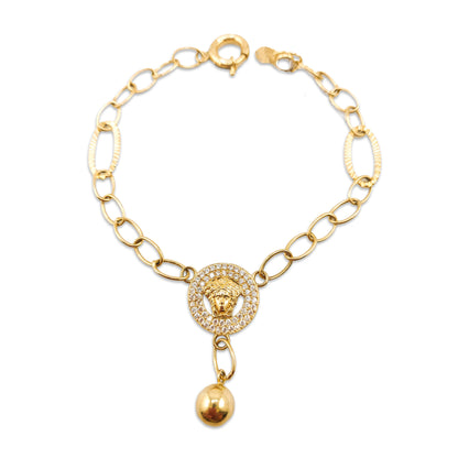 14KT Yellow Gold Versace Style Ladies Bracelet 5.32GM – Elegant Designer Inspired Gold Jewellery
