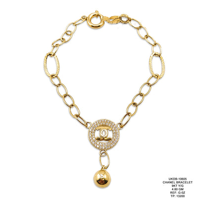 9KT Yellow Gold Chanel Style Bracelet 4.80GM – Elegant Designer Inspired Gold Bracelet