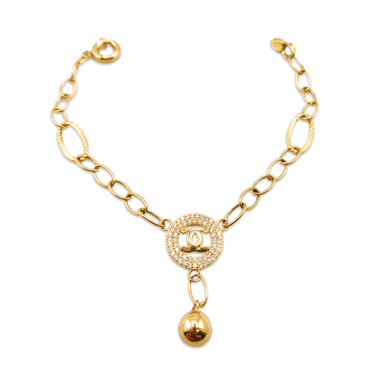 9KT Yellow Gold Chanel Style Bracelet 4.80GM – Elegant Designer Inspired Gold Bracelet