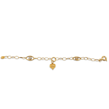 14KT Yellow Gold Cartier Style Heart Bracelet 3.36GM – Elegant Designer Love Bracelet