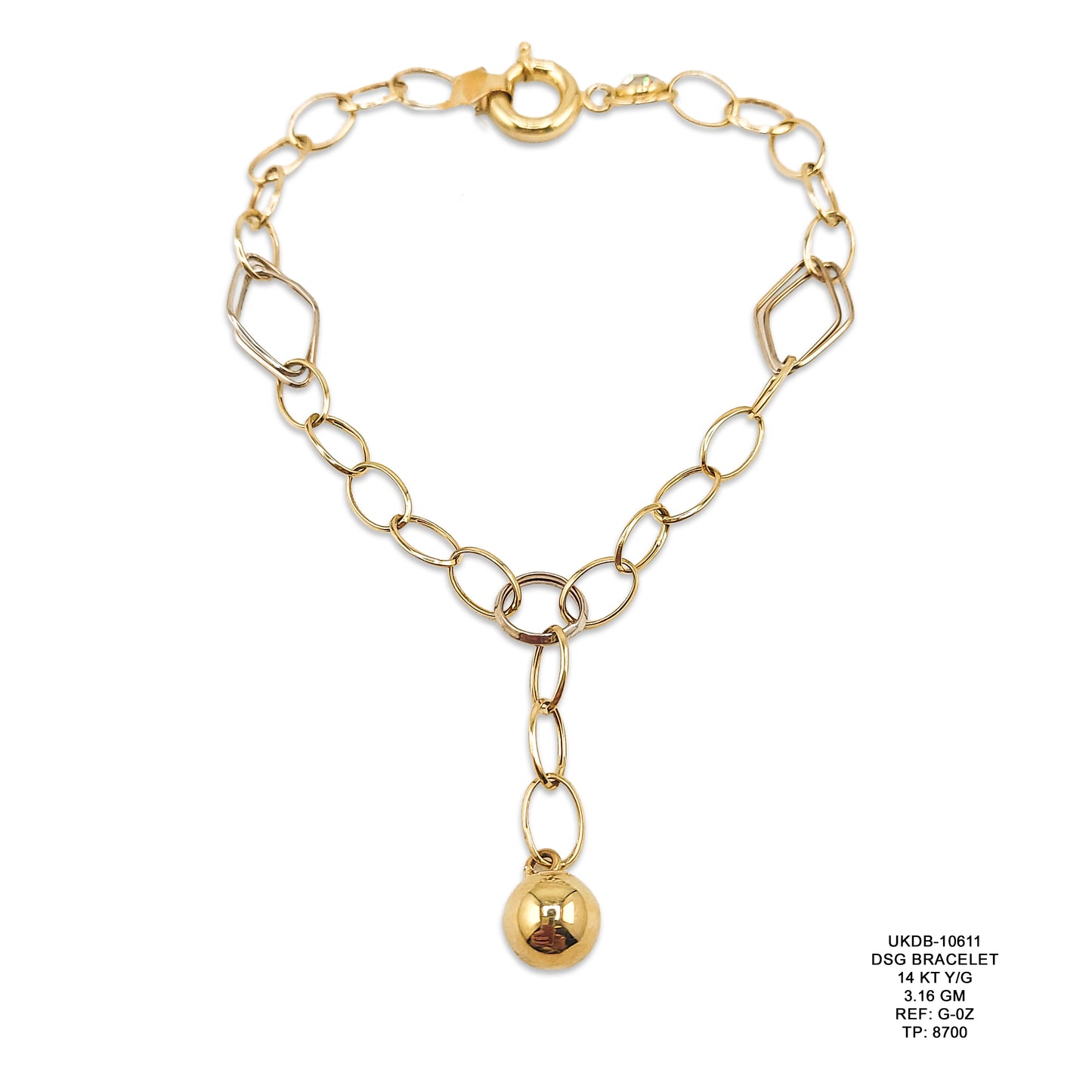 14KT Yellow Gold Designer Bracelet 3.16GM – Elegant Lightweight Gold Bracelet