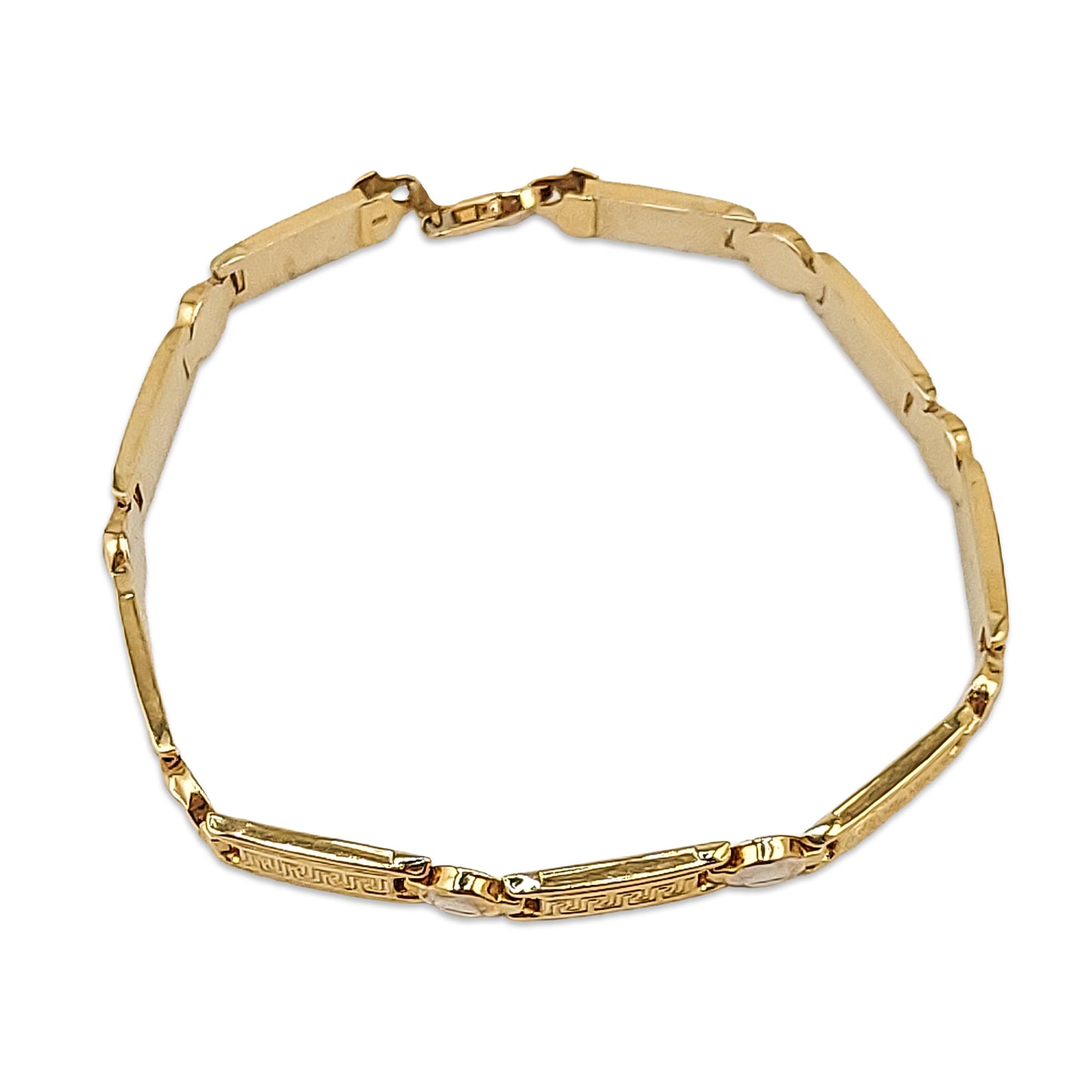14KT Yellow Gold Versace Pattern Bracelet 7.19GM – Designer Luxury Gold Bracelet