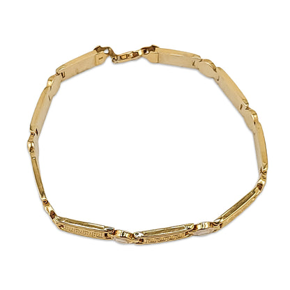14KT Yellow Gold Versace Pattern Bracelet 7.19GM – Designer Luxury Gold Bracelet