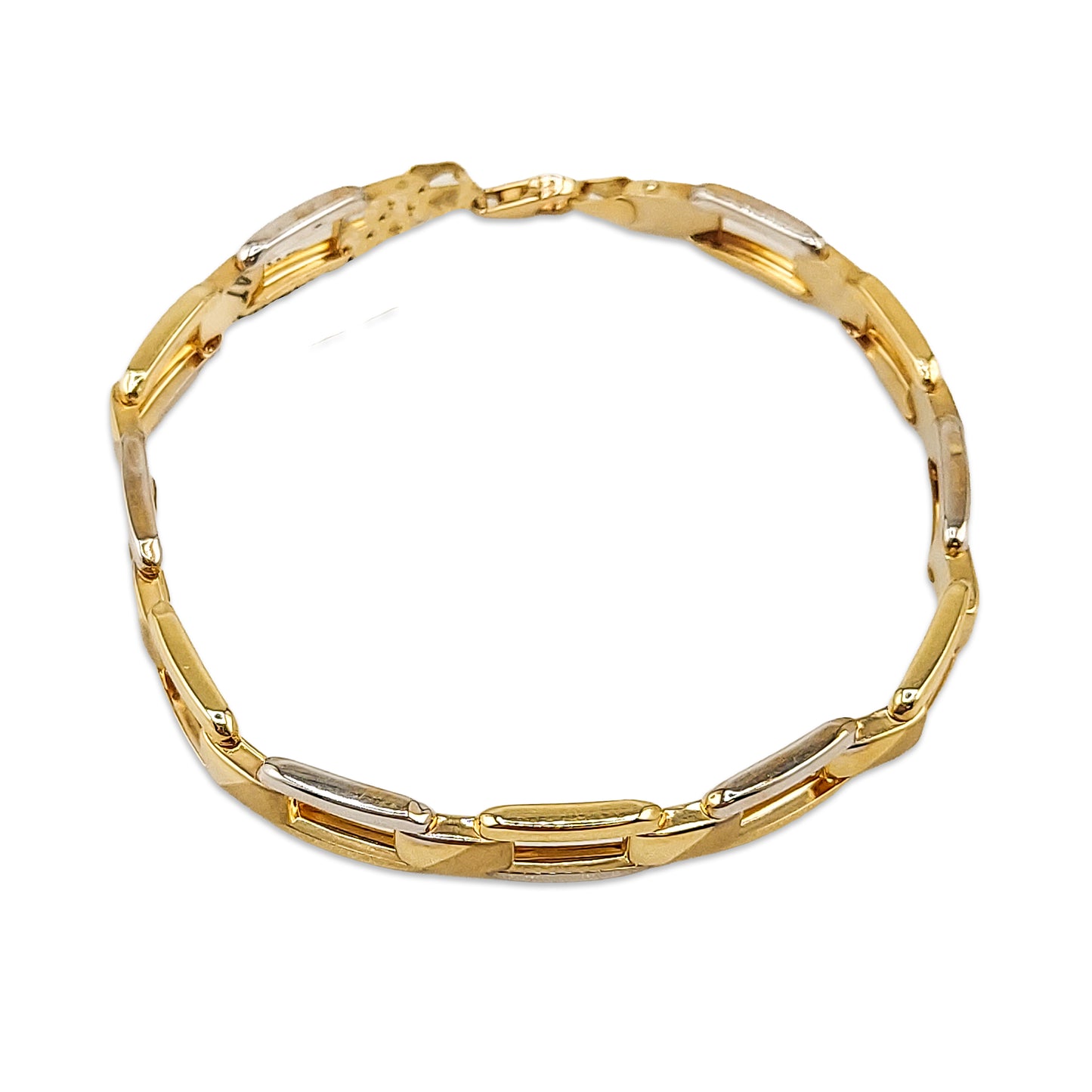 14KT Yellow Gold Square Designer Bracelet 7.55GM – Elegant Geometric Gold Bracelet