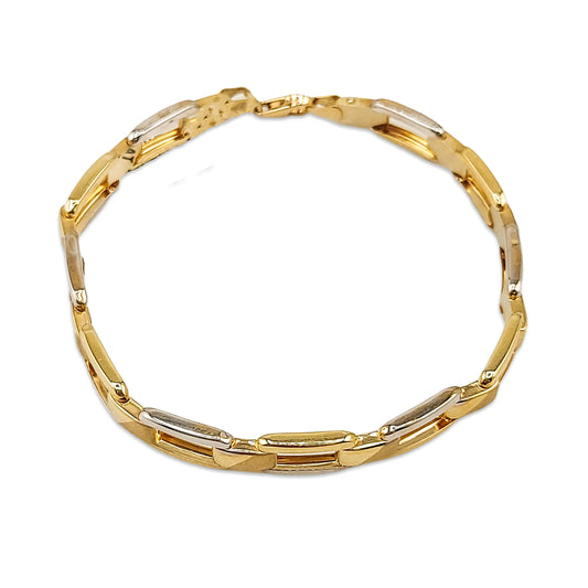 14KT Yellow Gold Square Designer Bracelet 7.55GM – Elegant Geometric Gold Bracelet