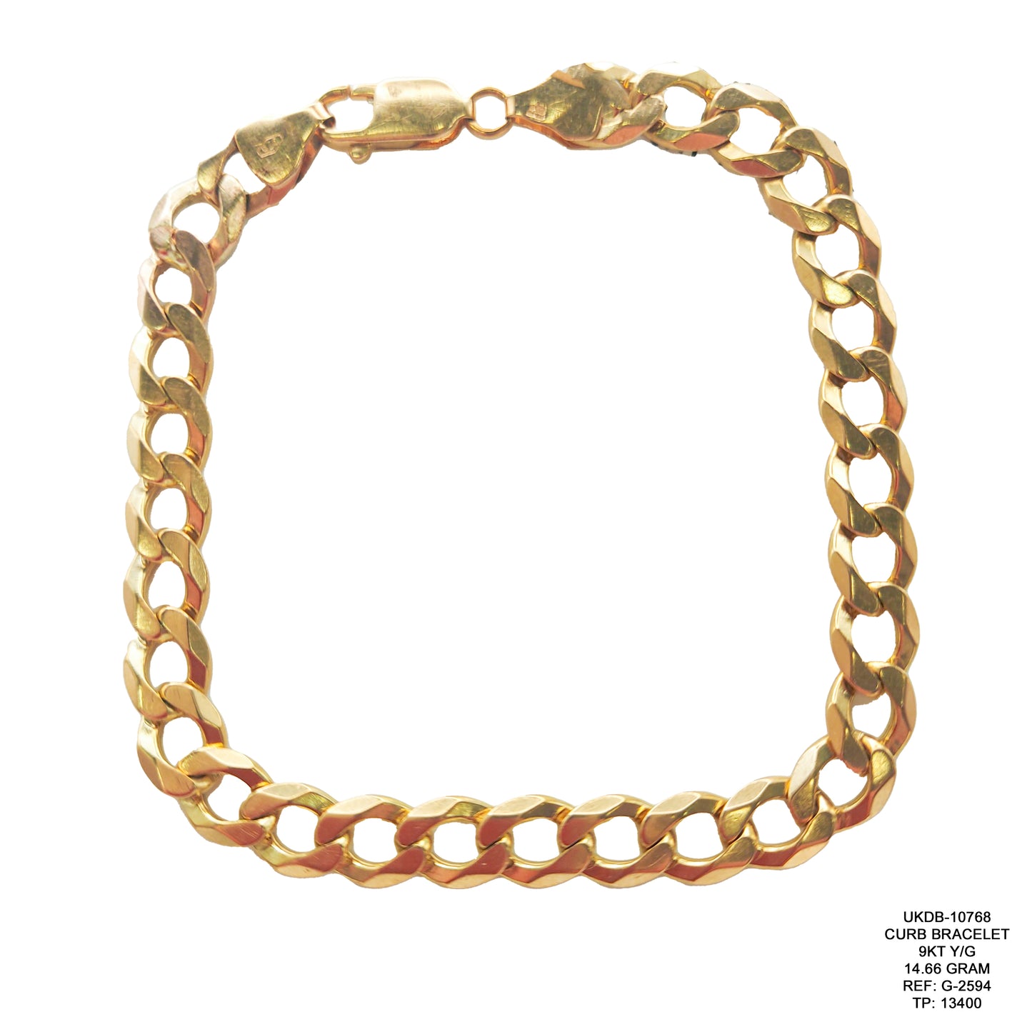 Curb Bracelet in 9KT Yellow Gold | Stylish Gold Bracelet 14.66 Gram