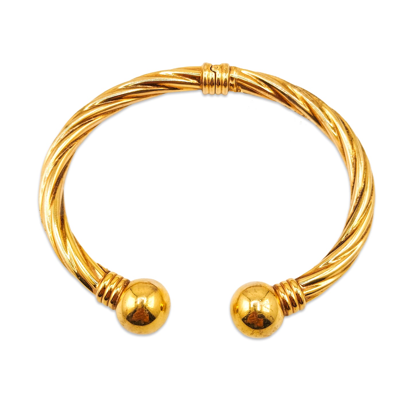 9KT Yellow Gold Pattern Torque Bangle 11.64GM – Stylish Designer Gold Bracelet