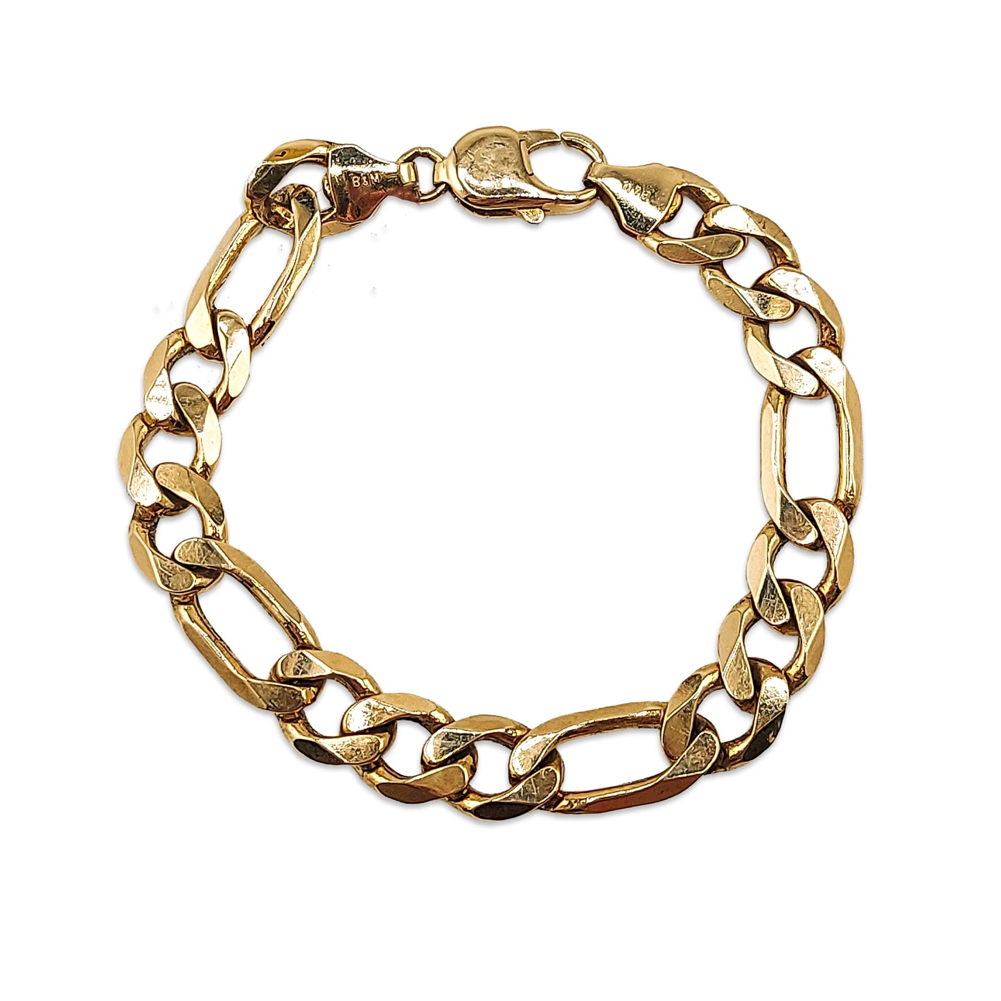 14KT Yellow Gold Figaro Bracelet 22.64GM – Heavy Luxury Figaro Gold Bracelet